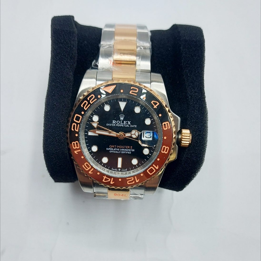 Rolex GMT-Master II — Root Beer bezel, dvobojna Jubilee narukvica