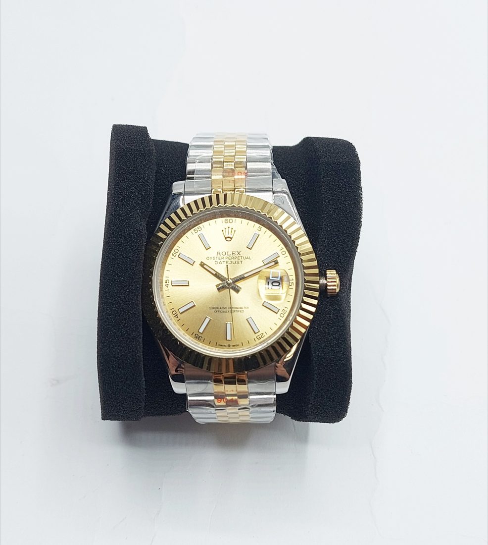 Rolex Datejust — Zlatni brojčanik, dvobojna narukvica